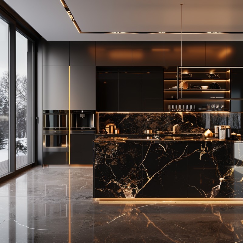 Vitrified Board Kitchen Cabinets