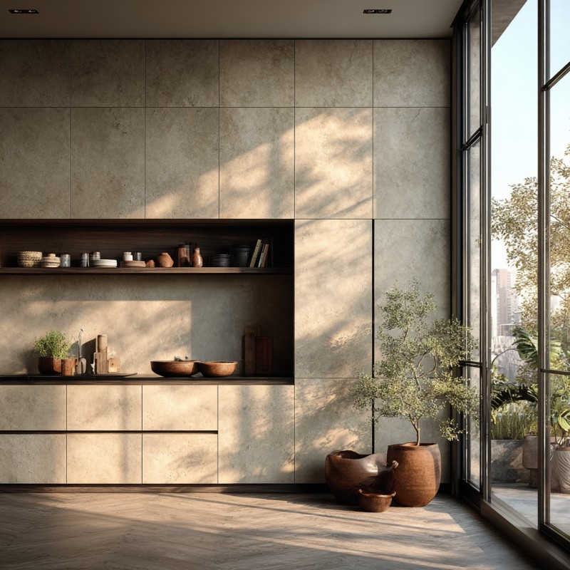 Seamless Sintered Stone Kitchen Cabinets