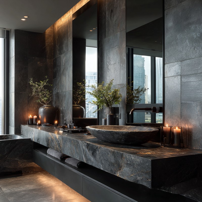Modern Floating Sintered Stone Vanity