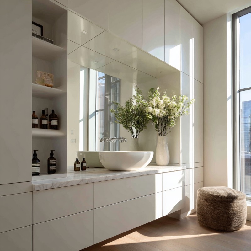 Minimalistisk Skin-Feel Mat Vanity